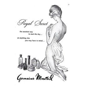 Germaine Monteil Royal Secret Cosmetics Beauty 1960s Vintage Print Ad 9 inch Tal